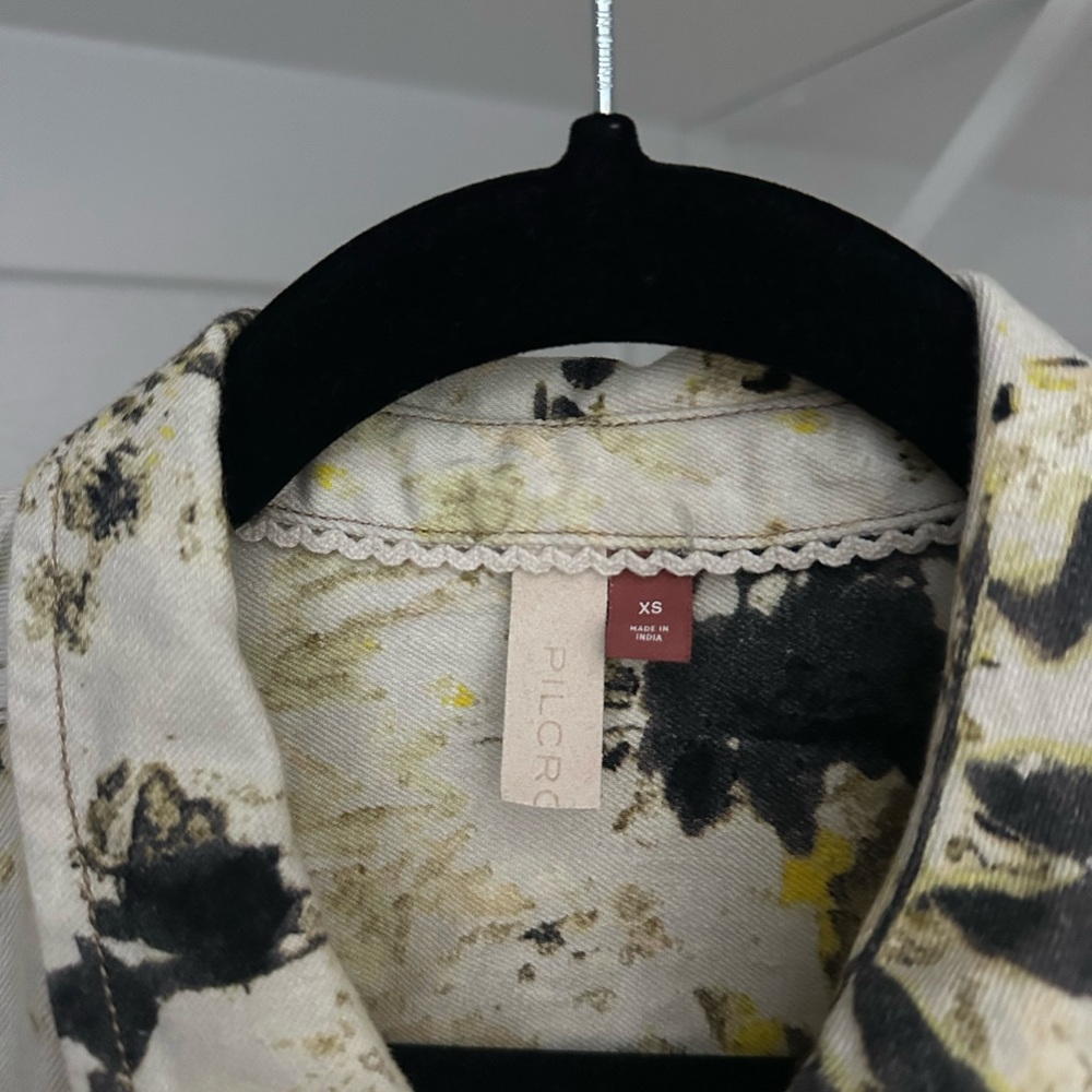 Pilcro Abstract Patterned Blouse - Black, Cream, Yellow